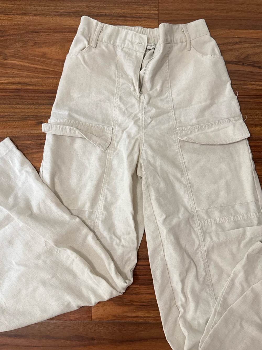 Fashion Nova Cream Cargo Pants
